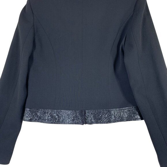 Patrick Mendez France wool blend black cropped jacket zipper size 2 - Picture 8 of 13